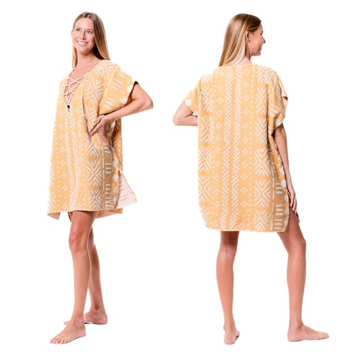Sand Cloud Beach Cover Up for Women - Bathing Suit & Swimsuit Cover-Up Womens Poncho with Comfortable Fit for Post Swim - Top Shirt Coverups for Summer Made with Organic Turkish Cotton - Sunflowe