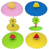 🌸 【DESIGN】: Die Farbe der Tassendeckel ist hell und hübsch, die Fruchtknöpfe sind lebendig und niedlich. Perfekt für Zuhause, Büro und Camping. Eine Person eine Frucht, kann ihren eigenen Gebrauch der Tasse klar unterscheiden.