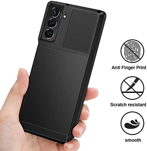 Vunake for Samsung S22 Case with Card Holder Galaxy S22 Phone Case Dual Layer Hybrid Credit Wallet Case Heavy Duty Shockproof Case Armor Bumper Protective Case Cover for Samsung Galaxy S22,Black