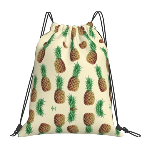 borse con coulisse stampa anananas zaino palestra borsa cinch da viaggio per sport da spiaggia per donne uomini bianco taglia unica Bianco One Size
