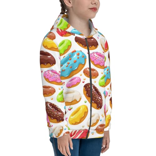 Color Donut Kids Pullover Hoodies Boys Zip Up Sweatshirts Girls Athletic Clothes with Pocket4