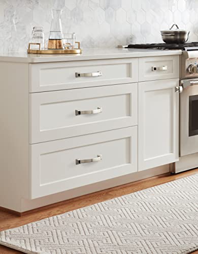 Image of Amerock | Cabinet Pull | Polished Nickel | 3 inch (76 mm) Center to Center | Candler | 1 Pack | Drawer Pull | Drawer Handle | Cabinet Hardware