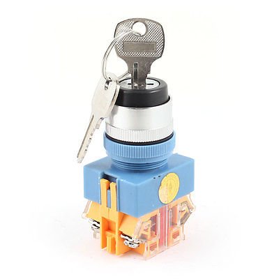 660V 10A DPST 2 Position Key Rotary Machine Start Latching Type Switch Y090-11Y2 LAY37