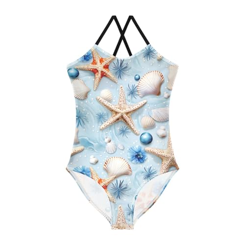 Seashell Starfish Girls One Piece Swimsuit Beach Swimwear 20857745