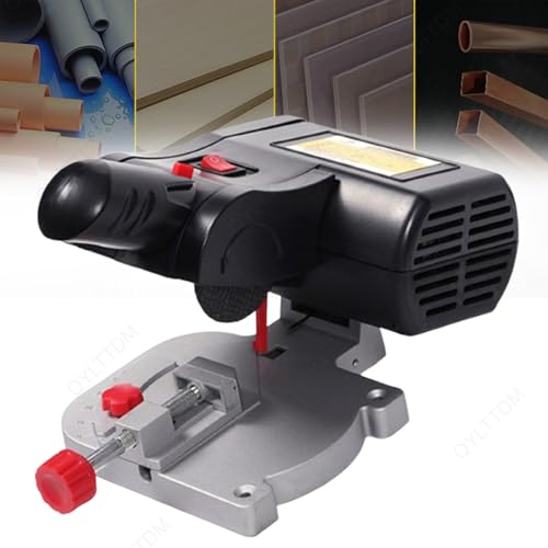 Mini sierra de mesa eléctrica de precisión, minimáquina de corte de 90 W, velocidad de 10 000 r/min, corte multiángulo de 0 a 45°, con protector de corte, ideal para bricolaje, carpintería artesanal