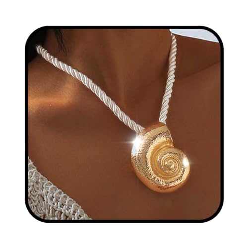 Yalice Boho Seashell Pendant Necklace for Women Beach Starfish Conch Necklaces Charm Shell Jewelry for Summer Accessories Gift