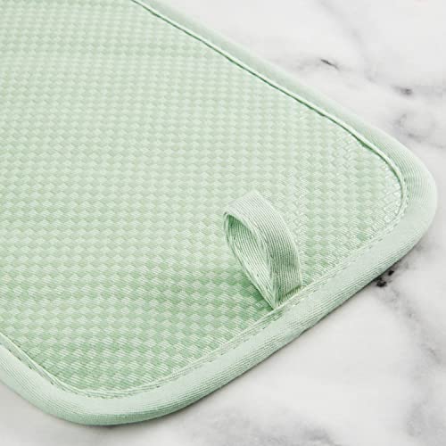 Kitchenaid Gingham Pot Holder 2-Pack Set, Pistachio, 7"X10" #TOP3