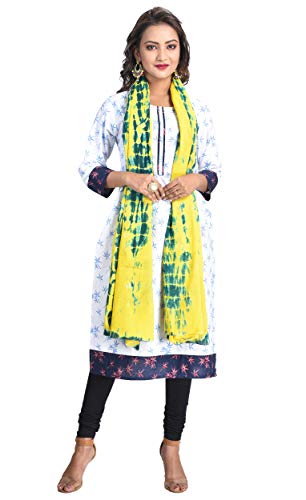 Image of Women's Pure Cotton Multi-Colored Traditional Authentic Tie Dye with Bandhej Bandhani Dupatta Chunni