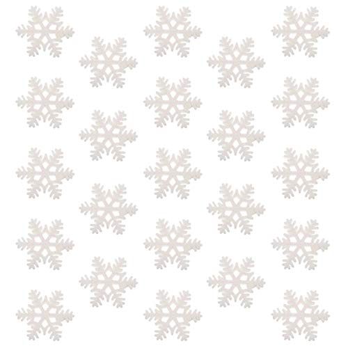 STOBOK 50Pcs Enfeites de Flocos de Neve de Natal Enfeites de Floco de Neve Artesanais Resina de Feli