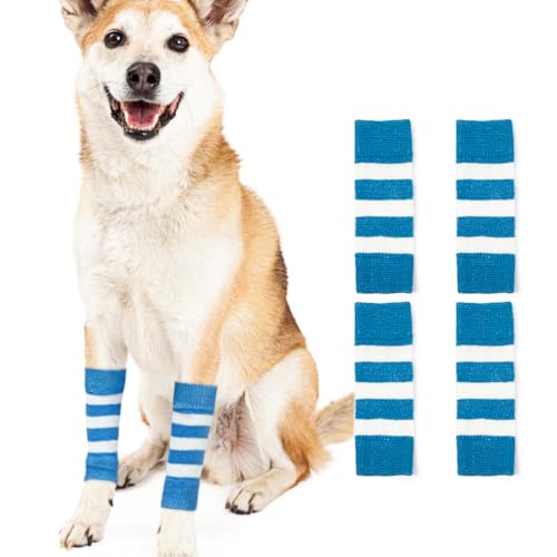 Image of ROZKITCH 4 PCS Dog Hygroma Elbow Pads Reduce Licking Scratching Elbow | Soft Knitting, Stretchy Fit Sleeves, Helps Reduce Licking, Dog & Cat Friendly, Easy to Wear, Daily Leg Coverage