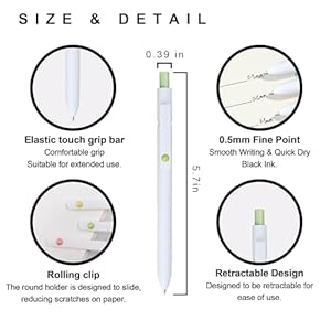 VICO Gel Pens 5 Pcs 05mm Quick Dry Black Ink Pen Fine Point Smooth Writing Pens Aesthetic Cute Office School Supplies Gifts for Women Men High End Series for Journaling Note Taking