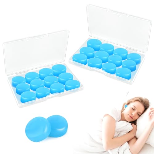 TDUNSYA 12 Pares Tapones Oídos Silicona Reutilizables para Dormir, Natación y Cancelación Ruido (Azul)