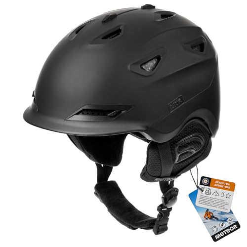meteor Skihelm für Erwachsene und Kinder Snowboardhelm - Ski Helme mit Active Belüftungssystem Jungen Skihelm mit System zur Installation von Skibrillen für klare Sicht