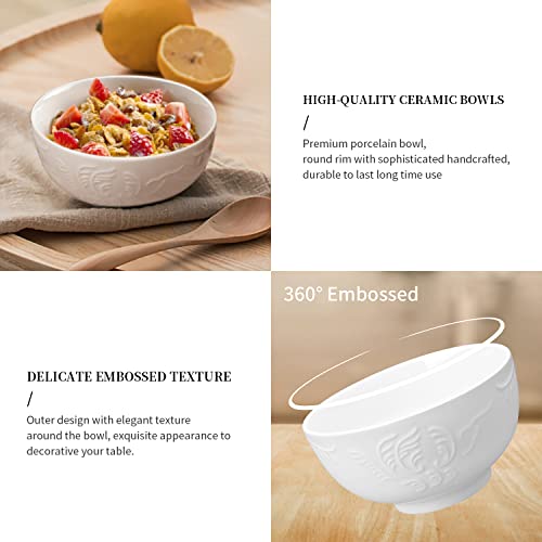 Amhomel Set Of 6 Cereal Bowls With Embossed Texture thumb #2