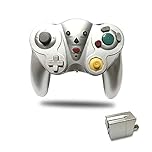 AudeRhine Gamecube Controller, Wireless Gaming Cube Controller Bluetooth 2.4G, Joystick Gamepad Classic NGC with Turbo E Clear Shock, Compatible with Console Nintendo Wii Switch Gamecube