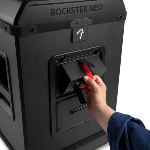 Głośnik Bluetooth Fender x Teufel ROCKSTER NEO w zestawie stereo, przenośny głośnik bezprzewodowy, 130 dB SPL Peak – długi czas pracy baterii (Black & Steel)