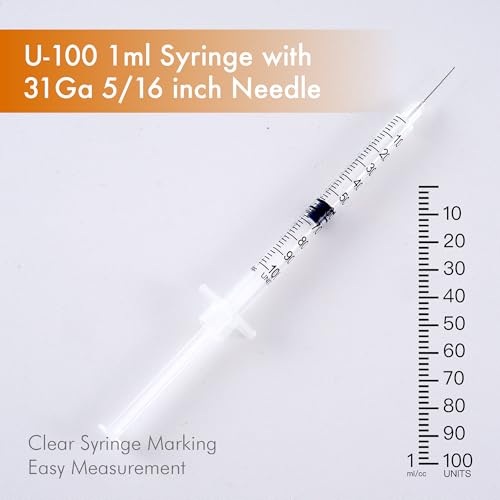 1ml Syringes with 31G 5/16 Inch Needle – Individually Sealed, Pack of 20 - Thumbnail 2