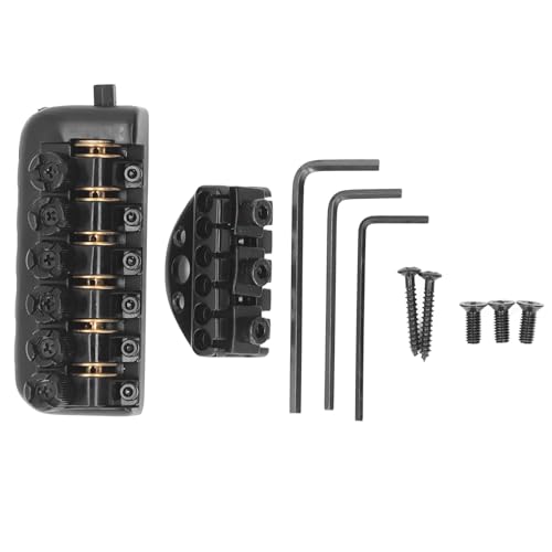 Headless Guitar Accessories Headless Guitar Bridge Tailpiece 6 String Saddle For Headless Guitars (Black)