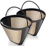 GoodCups 2-Pack Reusable #4 Cone Coffee Filters for Cuisinart 10–14 Cup Brewers (DCC-3200, DCC-1200, DCC-3400) & Ninja Coffee Makers, Stainless Steel Mesh, Permanent, Dishwasher-Safe