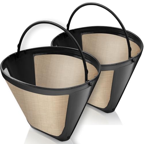 2-Pack #4 Reusable Permanent Cone Coffee Filters - Compatible with Cuisinart 10–14 Cup Brewers (DCC-3200, DCC-1200, DCC-3400) & Ninja Coffee Makers - Stainless Steel Mesh, Dishwasher-Safe by GoodCups by GoodCups - Used condition - US$12.30