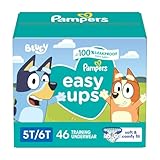Pampers Training Pants - Easy Ups Boys & Girls Bluey - Size 5T-6T, 46 Count, Children's Potty Underwear (Packaging May Vary)