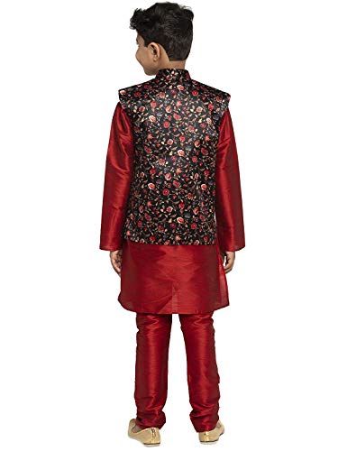 Image of KRAFT INDIA Boys Satin Printed Nehru Jacket Only