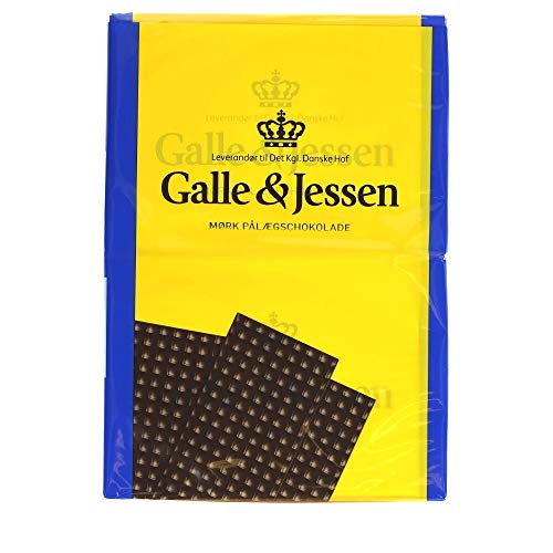 ScandiKitchen, Galle & Jessen, Mork Palaegschokolade, Danish Dark Chocolate Thin Sheets for Sandwiches, 216g
