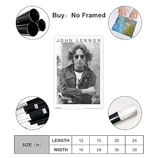 Poster John Lennon (2) sur toile pour décoration de chambre à coucher, paysage sportif, bureau, chambre, cadeau sans cadre, 30 x 45 cm – Image 2