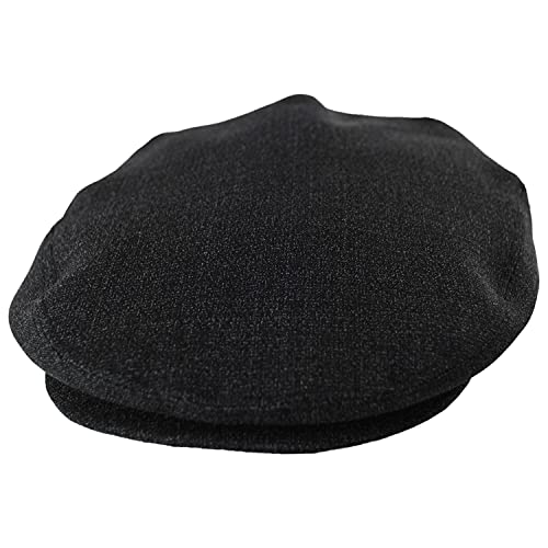 Baskerville Hat Company Branson Tweed Wool Ivy Cap (X-Large) Black