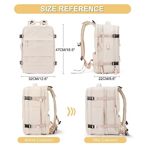 Image of Expandable Travel Backpack For Women Men Airline Approved Personal Item Backpack For Airlines Carry On Backpack Flight Approved Waterproof Backpack For Traveling On Airplane Weekender Travel Bag