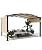 GarveeLife 12' x 9' Outdoor Arched Pergola, Metal Pergola with Retractable Sun Shade for Backyards, Lawn, Patios (Khaki)