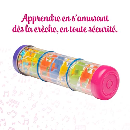 Fuzeau - Bâton de Pluie Sonore 20 cm - Instrument Eveil Musical Bébé - Effet Pluie réaliste - Développement Sensoriel, Visuel et Auditif - Jeu Éducatif, Motricité - Adapté Dès 6 Mois - Réf.9864 – vue 3
