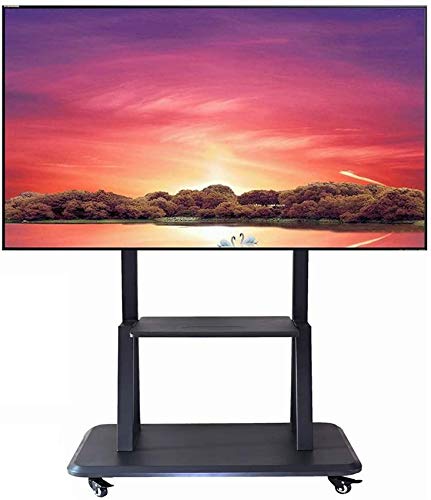 Universeller mobiler TV-Ständer mit 2 Regalen, TV-Wagen auf Rädern, für Gebogene 60-100-Zoll-Flachbild-LCD-LED-OLED-Bildschirme, bis zu 150 kg
