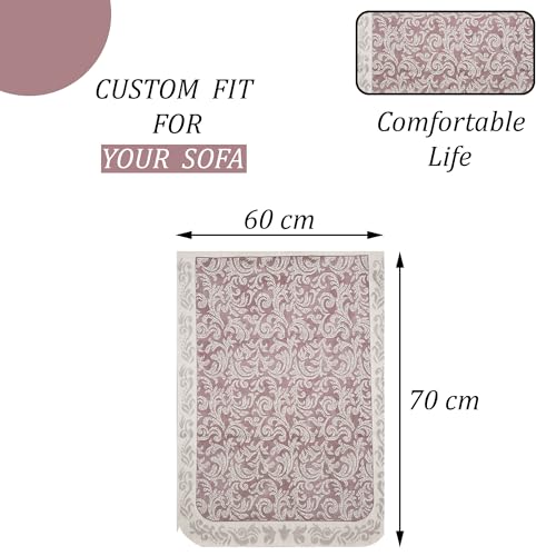 Image of Kuber Industries 2 Seater Sofa Set Cover | Sofa Slipcover Protector for Home Living Room, Hall & Office Couch | Net Leaf Design- Maroon