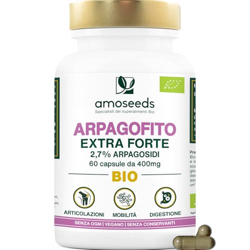 ✅ EFFICACIA, ESTRATTO TITOLATO CON 2,7% DI ARPAGOSIDI: per garantirvi la massima efficacia e qualità, il nostro Arpagofito Bio contiene un massimo di principi attivi: 8,5% di iridoidi, di cui 2,7% di arpagosidi. Dopo essere stato oggetto di numerosi studi scientifici, il nostro Estratto di Artiglio del Diavolo Bio ha la più alta concentrazione sul mercato nella sua categoria ed è efficace per i dolori articolari e digestivi.