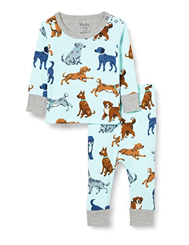 Hatley Organic Cotton Long Sleeve Pyjama Set, Juego de Pijama Bebé Niños, Playful Puppies, 3 6 Months