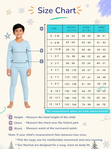 Image of mackly Kids Thermal Set for Boys, Cotton Full Sleeve Winter Wear | 1 Pack