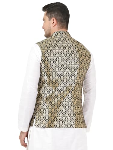 Image of Badoliya & Sons Men's Brocade Zari Nehru Jacket /Waist Coat