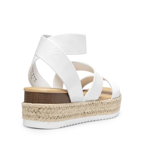 Image of DREAM PAIRS Strappy Espadrille Platform Wedge Sandals for Women Dressy Summer, Comfortable Open Toe Sandals with Cushioned Insole and Ankle Strap Buckle