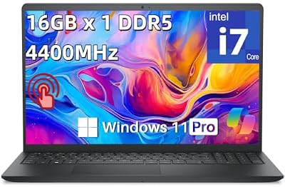 Dell 2026 DC15250 Touchscreen Laptop, 16 GB DDR5, 512 GB SSD, Core i7 CPU