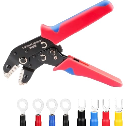 oupados Crimpadora Alicates para Prensar Crimpadora Alicates de Terminales con Conectores Cable 0.08–1.5 mm² para Reparación de Electrodomésticos