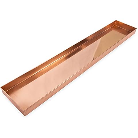 Achla Designs Long Copper Rectangular Windowsill Plant Tray, 29-in Cover