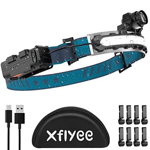 LED Headlamp Rechargeable, Super Bright 1000 Lumens 270° Wide Beam Headlamp with Motion Sensor,6 Lighting Modes, IPX4 Waterproof Head Lamp Suitable for Camping, Working, Hiking, Hard Hat Headlight…