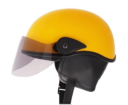 Western Era Stylish Half Face Helmet for Kids || Baby Safety and Comfort || (3-12 Years) (Yellow Glossy)