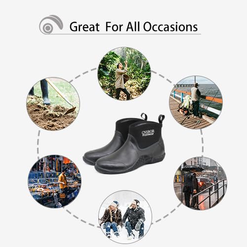 CNSBOR Men's Work Boots - Waterproof, Lightweight, Ankle Garden Boots3