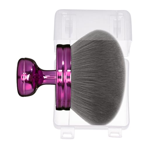 Blend & Blur Extra Large Body Makeup Brush for Self Tanner Leg Makeup & Bronzer Self Tan Back Applicator 76mm Wide Round Head Kabuki Brush For Application with Protective Case (Purple)