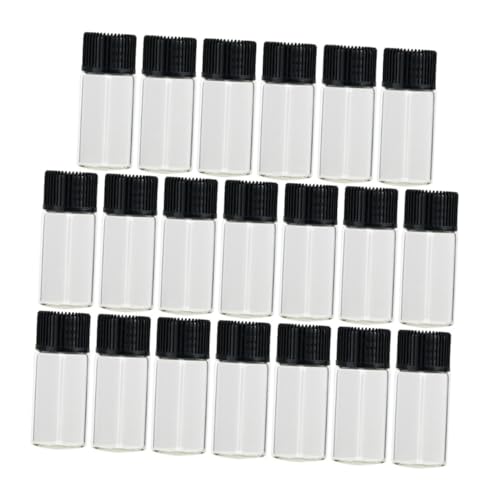 HONITANO 50個ポータベースボトル ガラス製 透明 化粧水 ローション 精油 小け 旅行用 コスメ 携帯便利 液漏れ防止