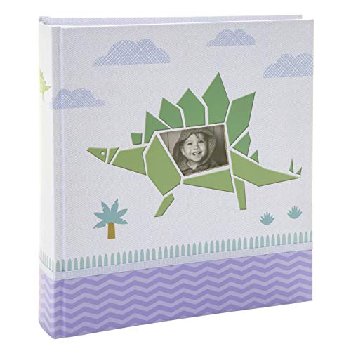 Kusso Album Photo Personnalisé de la Gamme Dinosaure Vert - Album Photo 10x15 cm pour Enfants - Album Photo Pochette pour 200 Photos Cover