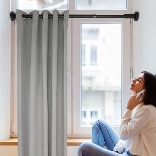 Tringle à rideaux de douche rétractable et robuste en acier inoxydable suspendu