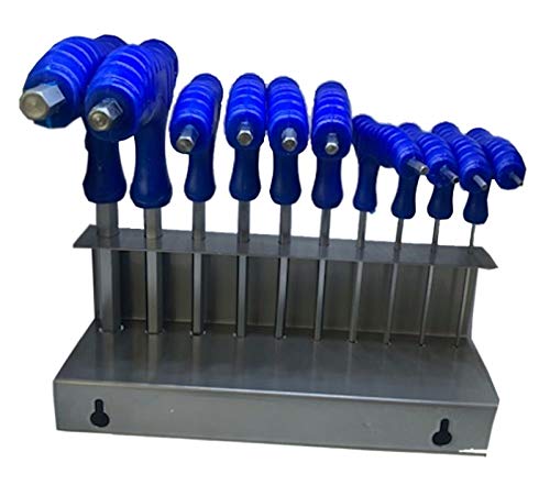 10pc Imperial Hex Allen Key Set T-Handle 2 Way Easy Turning Handle T Bar Wrench